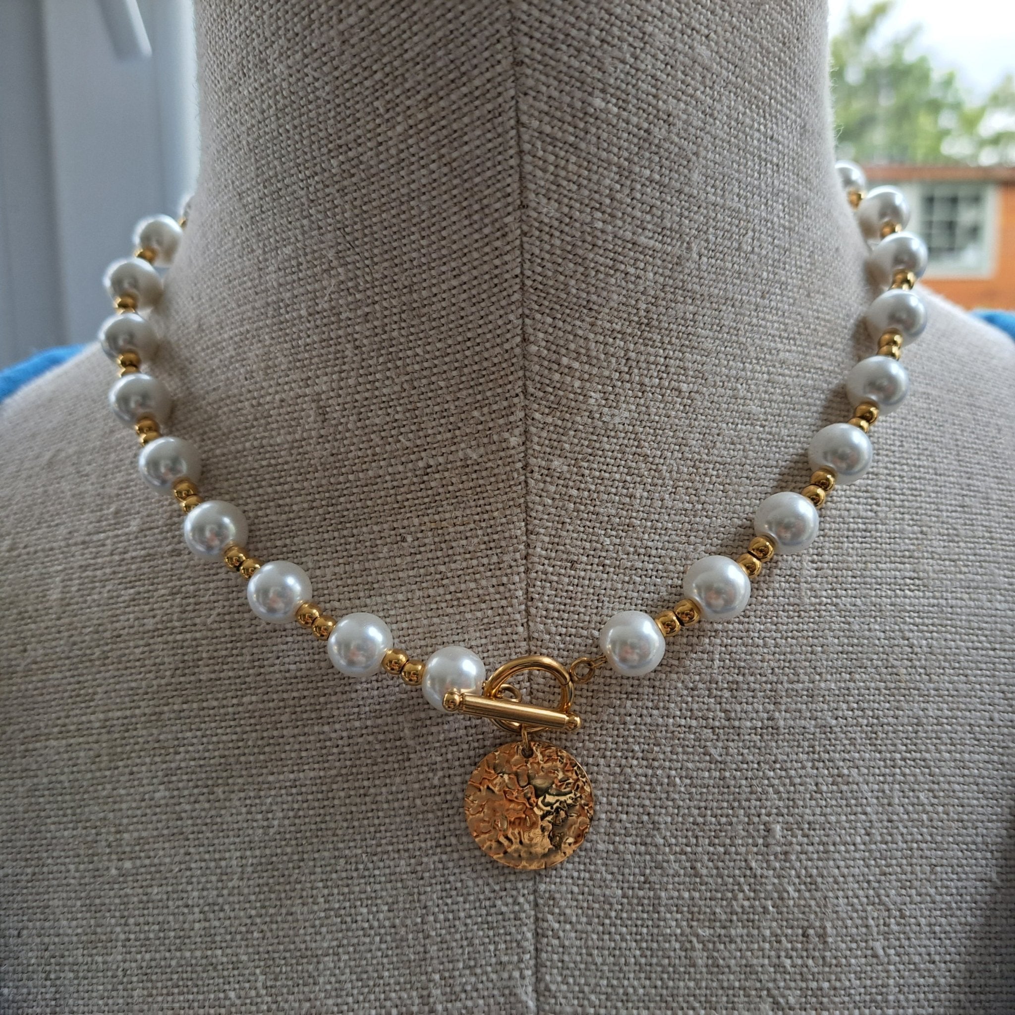 Perle -collier doree - Jaleey Jewelry